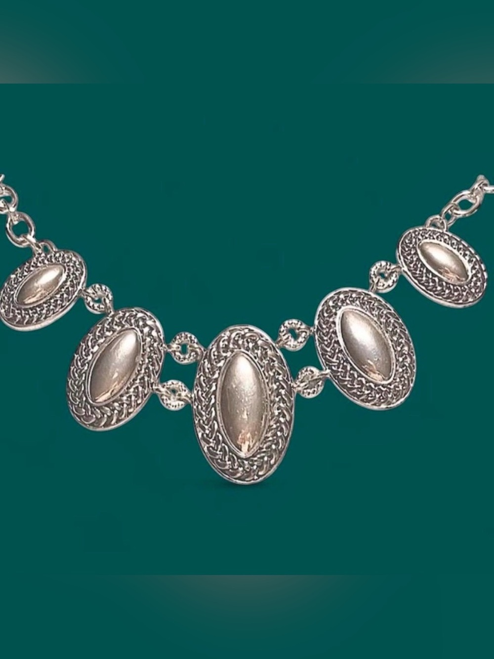 Chunky Vtg Napier Braided Disc Statement Necklace